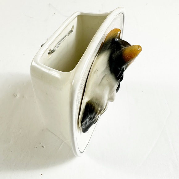 Vintage Grantcrest Japan Dog Plaque MCM Retro Wall Pocket Decor Collie Kitsch - Picture 12 of 13